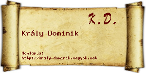 Krály Dominik névjegykártya